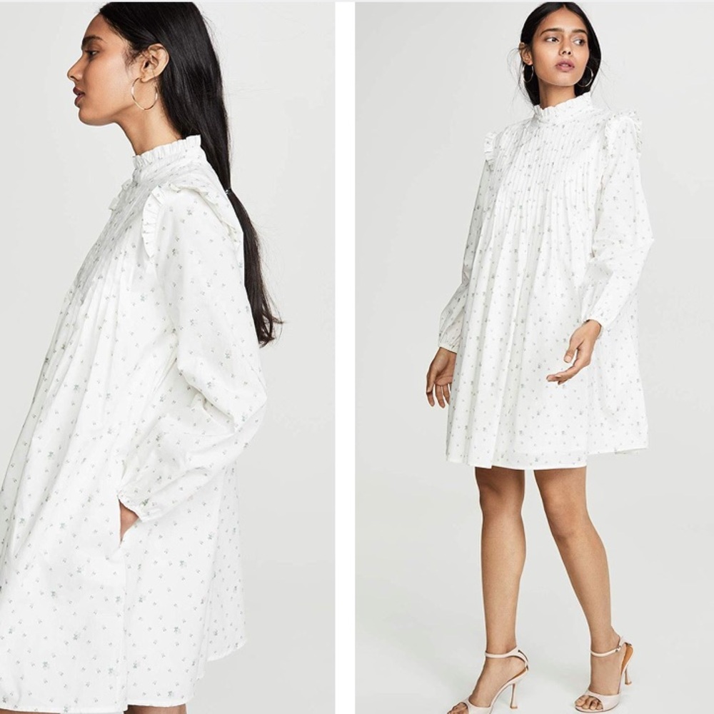 English Factory floral pintuck dress